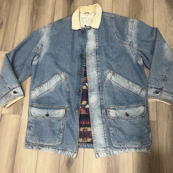 Tommy Hilfiger Other - VTG 90s‎ Tommy Hilfiger Denim Chore Jacket Wool Lined Oversized M Oarsmen